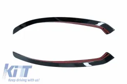 Első lökhárító szárnyak MERCEDES A-osztály W177 V177 (04.2018-) modellekhez, első lökhárító spoiler hosszabbítással, A35 dizájn, fekete-image-6063745