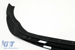 Első lökhárító toldat spoiler VW Golf 8 R (2020-) modellekhez, zongoralakk fekete-image-6092322