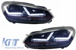 Első lökhárító Volkswagen VW Golf VI (2008-2013), GTI Design, OSRAM fényszórókkal és dinamikus LED irányjelzőkkel, piros GTI-image-6042262
