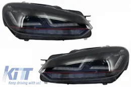 Első lökhárító Volkswagen VW Golf VI (2008-2013), GTI Design, OSRAM fényszórókkal és dinamikus LED irányjelzőkkel, piros GTI-image-6042264