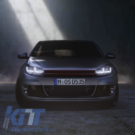 Első lökhárító Volkswagen VW Golf VI (2008-2013), GTI Design, OSRAM fényszórókkal és dinamikus LED irányjelzőkkel, piros GTI-image-6042268