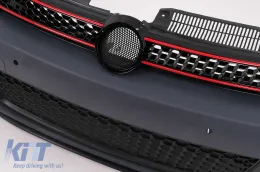 Első lökhárító VW Golf 6 (2008-2013) GTI megjelenés, LED nappali menetfénnyel és dinamikus irányjelzővel, piros csíkos GTI-image-6027800
