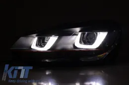 Első lökhárító VW Golf 6 (2008-2013) GTI megjelenés, LED nappali menetfénnyel és dinamikus irányjelzővel, piros csíkos GTI-image-6027803