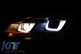 Első lökhárító VW Golf 6 (2008-2013) GTI megjelenés, LED nappali menetfénnyel és dinamikus irányjelzővel, piros csíkos GTI-image-6027805