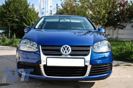 Első lökhárító VW Golf V 5 (2003-2007) Jetta (2005-2010) R32 Look Szálcsiszolt Aluminium Look rács-image-6022084