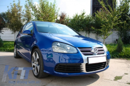 Első lökhárító VW Golf V 5 (2003-2007) Jetta (2005-2010) R32 Look Szálcsiszolt Aluminium Look rács-image-6022085