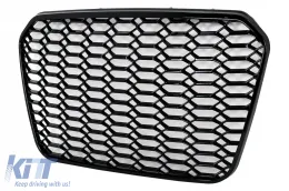 Embléma nélküli hűtőrács Audi A6 C7 4G (2011-2014) Fényes fekete-image-6109311
