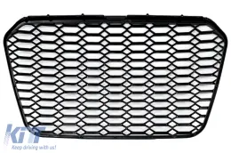 Embléma nélküli hűtőrács Audi A6 C7 4G (2011-2014) Fényes fekete-image-6109313