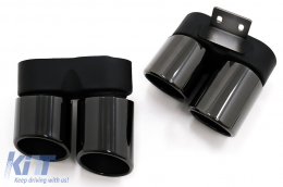 Embouts Échappement Conseils pour BMW Série 5 F10 F11 2011-2017 M5 LCI Design Noire-image-6095051