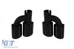 Embouts laqués noirs adaptés pour Audi A4 B8 2012-2015, A6 C7 berline, avant, allroad 2011-2018, A7 4GA Sportback 2010-2017, A5 Sportback 2009-2011-image-6161238
