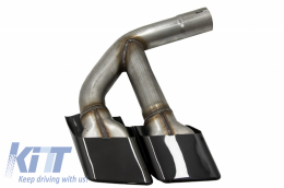 Embouts Silencieux D'échappement pour Audi Q7 4M 15-19 SQ7 Look Noir Seul Diesel--image-6047367