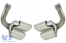 Embouts Silencieux d'échappement pour Porsche Cayenne 9Y0 SUV 3.0 18+ Chrome-image-6073816