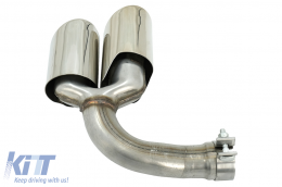 Embouts Silencieux d'échappement pour Porsche Cayenne 9Y0 SUV 3.0 18+ Chrome-image-6073818