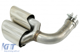 Embouts Silencieux d'échappement pour Porsche Cayenne 9Y0 SUV 3.0 18+ Chrome-image-6073819
