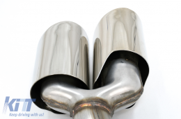 Embouts Silencieux d'échappement pour Porsche Cayenne 9Y0 SUV 3.0 18+ Chrome-image-6073820
