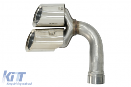 Embouts Silencieux d'échappement pour Porsche Cayenne 9Y0 SUV 3.0 18+ Chrome-image-6073824