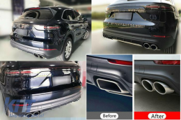 Embouts Silencieux d'échappement pour Porsche Cayenne 9Y0 SUV 3.0 18+ Chrome-image-6073828