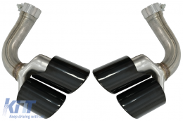 Embouts Silencieux d'échappement pour Porsche Cayenne 9Y0 SUV 3.0 18+ Noir-image-6074001