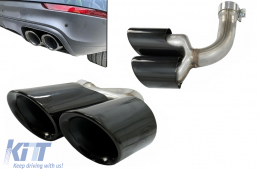 Embouts Silencieux d'échappement pour Porsche Cayenne 9Y0 SUV 3.0 18+ Noir-image-6074139