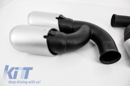 Embouts Silencieux pour Porsche Cayenne 92A V6 V8 Essence 05.10-09.14 GTS Look-image-5987931