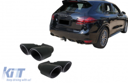 Embouts Silencieux pour Porsche Cayenne 92A V8 05/10-09/14 Muffler Tips GTS Look-image-6075946