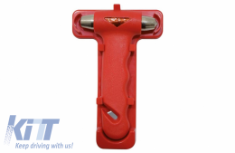 Emergency hammer with belt cutter, color: red - 43960112