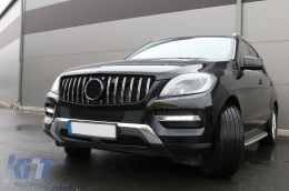 Emprós Grília katállhlh gia Mercedes ML-Class W166 (2012-2014) GT-R Panamericana Schediasmós Mavro Chrómio-image-6089070