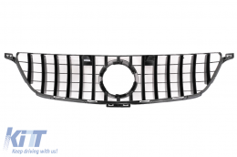 Emprós Grília katállhlh gia Mercedes ML-Class W166 (2012-2014) GT-R Panamericana Schediasmós Mavro Chrómio-image-6104324