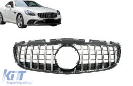 Emprós Grília katállhlh gia Mercedes SLC-Class R172 Ananéosh (2016-2019) GT-R Panamericana Schediasmós Mavro/ Chrómio-image-6090299