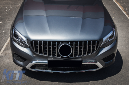 Emprós Kentrikí grília katállhlh gia Mercedes GLC X253 C253 (2015-2018) GT R Panamericana Look Chrómio-image-6094100
