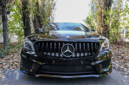 Emprós Kentrikí grília katállhlh gia Mercedes CLA C117 X117 W117 (2013-2018) CLA45 GT-R Panamericana Schediasmós All Mavro-image-6075094