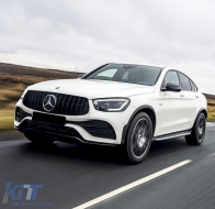 Emprós Kentrikí grília katállhlh gia Mercedes GLC X253 C253 Ananéosh (2020-up) GTR Panamericana Schediasmós All Mavro-image-6075929