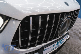 Emprós Kentrikí grília katállhlh gia Mercedes GLE SUV W167 V167 GLE Koupé C167 Pakéto athlhtismov (2019-Up) GTR Panamericana Schediasmós Gualisteró Mavro kai Chrómio-image-6089386