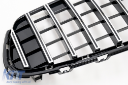 Emprós Kentrikí grília katállhlh gia Mercedes GLC X253 C253 Ananéosh (2020-up) GTR Panamericana Schediasmós Mavro Chrómio-image-6090083