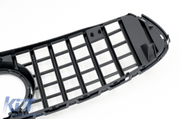 Emprós Kentrikí grília katállhlh gia Mercedes GLC X253 C253 Ananéosh (2020-up) GTR Panamericana Schediasmós Mavro Chrómio-image-6090087