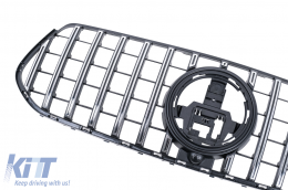 Emprós Kentrikí grília katállhlh gia Mercedes GLE SUV W167 V167 GLE Koupé C167 Pakéto athlhtismov (2019-06.2023) GTR Panamericana Schediasmós Gualisteró Mavro kai Chrómio-image-6128547