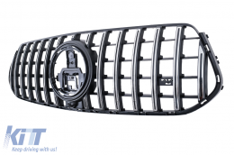 Emprós Kentrikí grília katállhlh gia Mercedes GLE SUV W167 V167 GLE Koupé C167 Pakéto athlhtismov (2019-06.2023) GTR Panamericana Schediasmós Gualisteró Mavro kai Chrómio-image-6128548