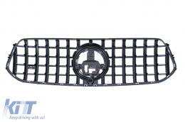 Emprós Kentrikí grília katállhlh gia Mercedes GLE SUV W167 V167 GLE Koupé C167 Pakéto athlhtismov (2019-06.2023) GTR Panamericana Schediasmós Gualisteró Mavro kai Chrómio-image-6128551