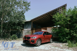 Emprós Profulaktíras Aerotomí Lip katállhlo gia BMW X4 G02 X4M M Sport (2018-Up) Piáno Mavro-image-6100818