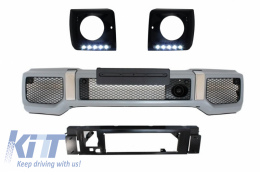 image-11-Emprós Profulaktíras Mavro Kalvmmata fóton LED Proboleís Hméras (DRL) gia Mercedes G W463 89+ G65 Look