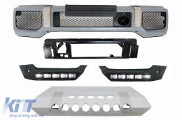 image-79-Emprós Profulaktíras me Aloumínio Skid Plate Aerotomí LED Proboleís Hméras (DRL) Extension katállhlo gia Mercedes G-Class W463 (1989-2018) 4X4 Schediasmós