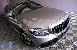 Emprós Profulaktíras me Chrómio katállhlos gia Mercedes C-Class W205 S205 A205 C205 (2014-2018) C63 Schediasmós-image-6086082