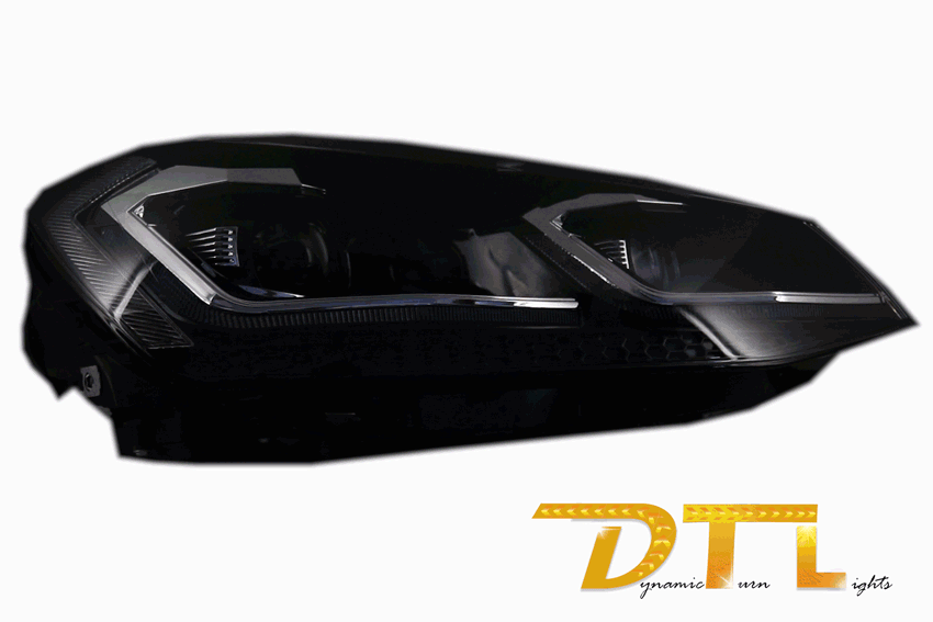 Emprós Profulaktíras me Fanária Emprós LED Diadochiká Dunamikó Fotismós strofís kai Chrómio pou eínai katállhla gia VW Golf VII 7 5G (2013-2017) GTI Look-image-6067473