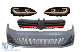 image-54-Emprós Profulaktíras me Fanária Emprós LED Diadochiká Dunamikó Fotismós strofís kai Grília kókkino katállhlo gia VW Golf VII 7 5G (2013-2017) Ananéosh G7.5 GTI Look