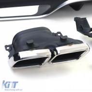 Ensemble de diffuseurs arrière sport avec sorties d'échappement chromées adapté pour Mercedes GLS X166 15-19-image-6209800