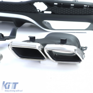 Ensemble de diffuseurs arrière sport avec sorties d'échappement chromées adapté pour Mercedes GLS X166 15-19-image-6209801