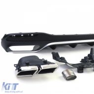 Ensemble de diffuseurs arrière sport avec sorties d'échappement chromées adapté pour Mercedes GLS X166 15-19-image-6209802