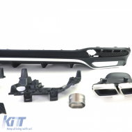 Ensemble de diffuseurs arrière sport avec sorties d'échappement chromées adapté pour Mercedes GLS X166 15-19-image-6209803