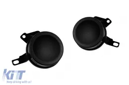 Ensemble de grille avec bouchons ACC pour feux diurnes pour pare-chocs avant W12 adapté pour Audi A8 2009-2017 avec garniture chromée-image-6162849