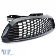 Ensemble de grille de radiateur 3 pièces noir brillant adapté pour Mini One Cooper JCW R56 R57 R58 R59-image-6197276
